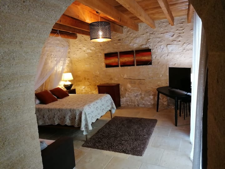 Character room jacuzzi near Pont du Gard