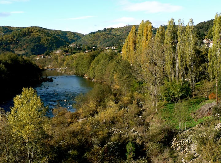 the banks of the Ardèche