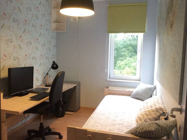 Comfortable room, single bed + mattress on floor
