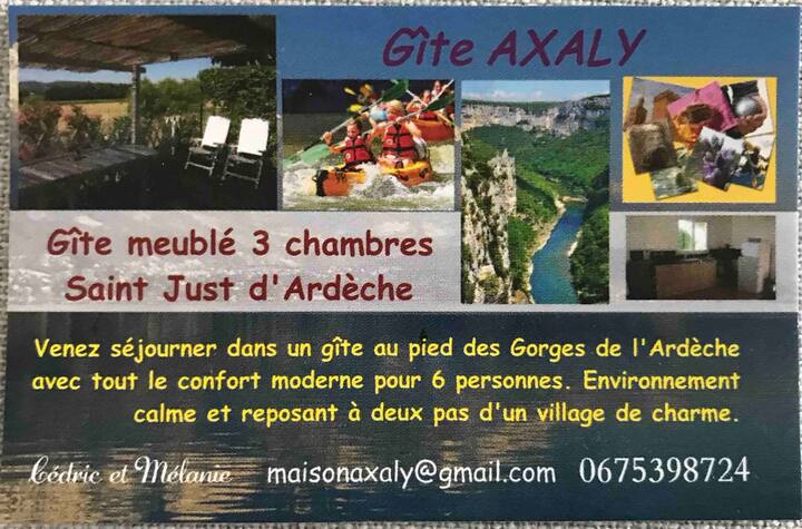 Gîte AXALY Saint Just d 'Ardèche furnished 3 stars
