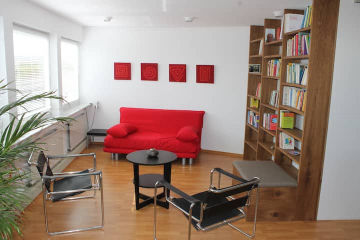 Sunny modern furnished studio apartment