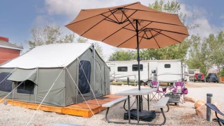 Moab Glamping Setup Tent in RV Park #4 OK-T4