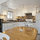 Kitchen: 10' x 10' (100 sq ft), has a fridge, rice cooker, coffee maker, Brita water filter, microwave, toaster oven sitting on the microwave and gas range (the 4 burners for cooking work but the oven for baking doesn't work)
