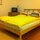 Comfy double bed with down pillows and feather duvets