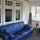 Front porch with modern furniture from my days in Puerto Rico.