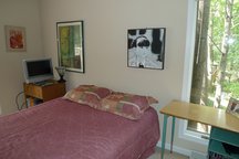 Private bedroom & bath w/wooded lot