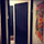 Toilet to the left, kitchen and shower straight ahead