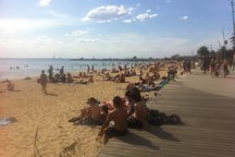 St Kilda beach is over the road