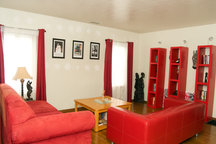 Comfy Futon in spacious living room