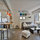 The living space with open plan kitchen