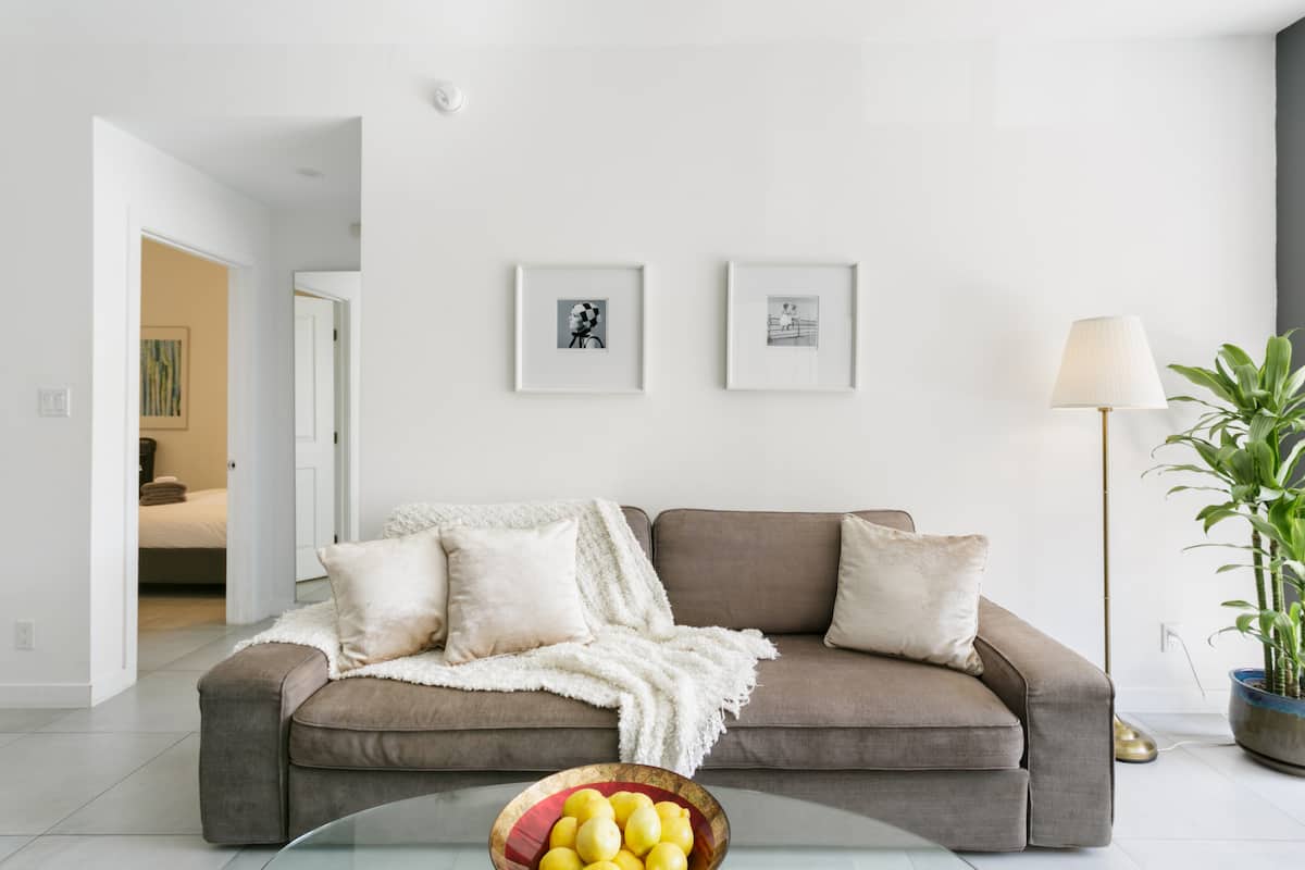 Bike Along the Beach from a Soothing, Minimal Home