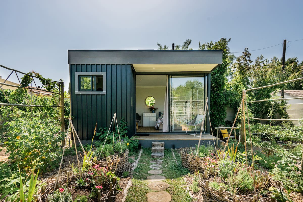 Funky Cabin Set Amidst an Organic Herb and Veg Garden