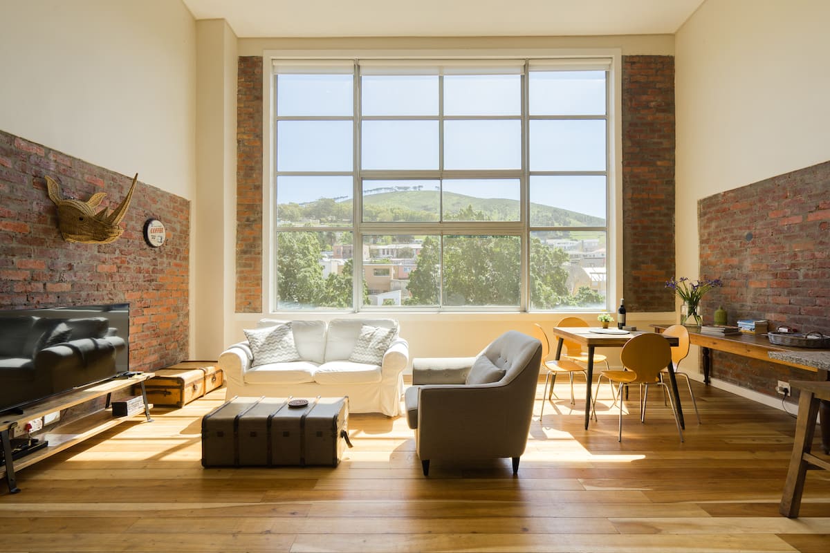 Stylish Industrial Loft with Mezzanine Bedroom.