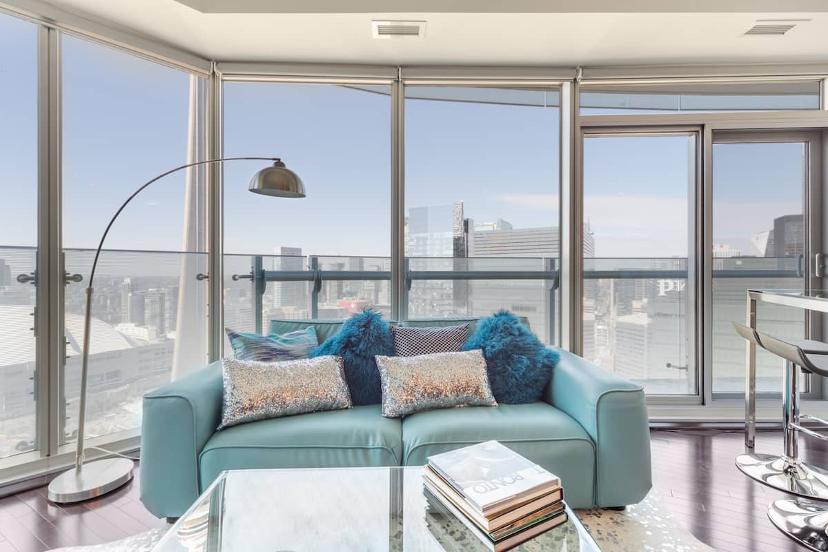 Sweeping City Views from the Balcony of this Chic Condo