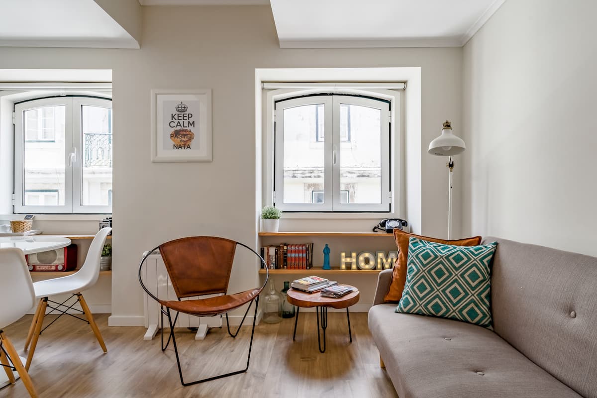 Sink into Lemon Beanbags at a Charming Alfama Mezzanine