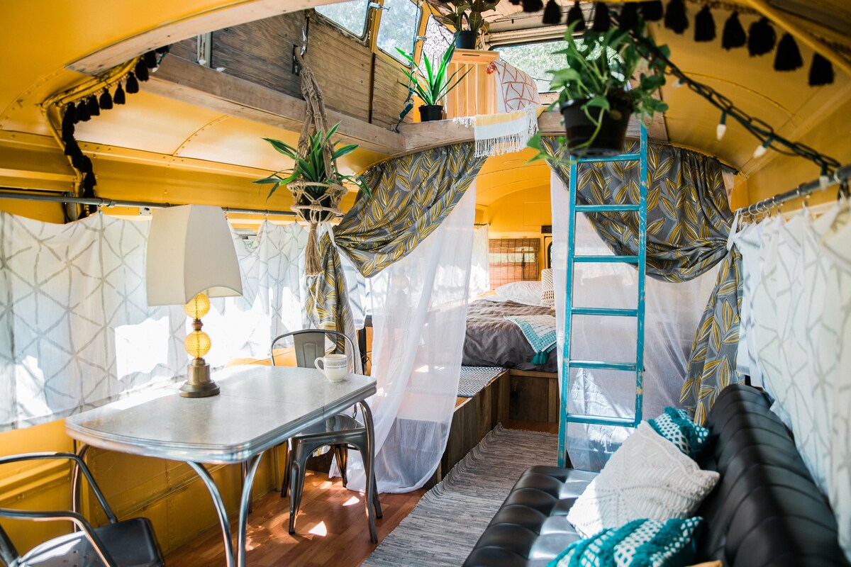Birdsong Double Decker Schoolbus Spring Retreat Campervans