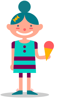 小女孩的冰淇淋掉在地上