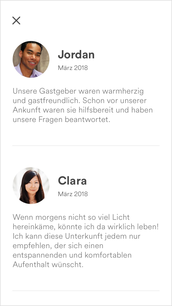 Screenshot der Bewertungen