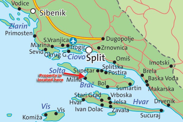 Croatia Map of Brac images Croatia Map of Brac images