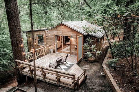 Rustic Cobb Cabin in the Dogwood Trees