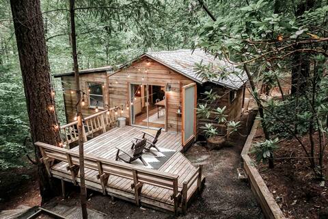 Rustic Cobb Cabin in the Dogwood Trees
