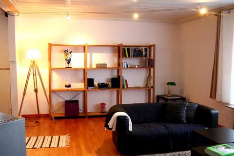 Big and bright apartment with interesting extras