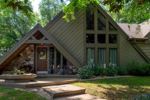 Beautiful, architecturally unique A-frame home!