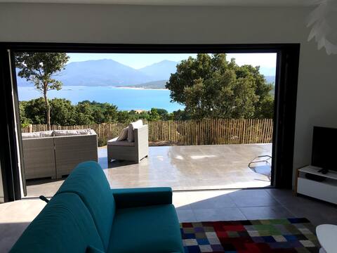 Villa Sampiero T3 sea view, beach 200 m, 5 pers.