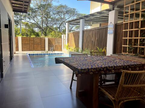 Villa with pool & beach access for 7, adults only