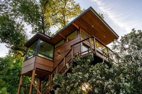Luxury treehouse with views of the Sierras