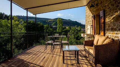 Restored cottage overlooking the river