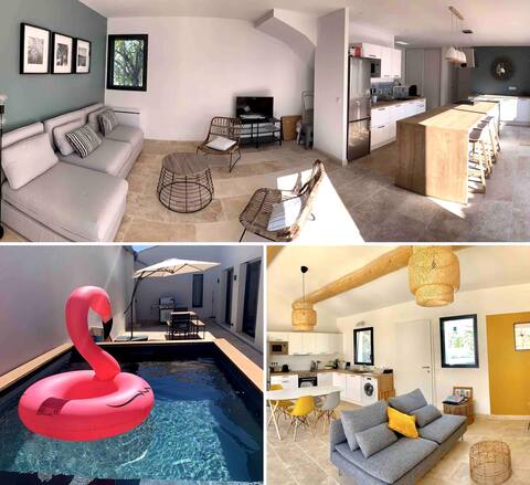 Large new comfortable house, heated pool, sea