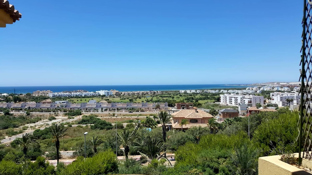 Successful Airbnb property: Almerimar apartment with golf course and sea views in El Ejido