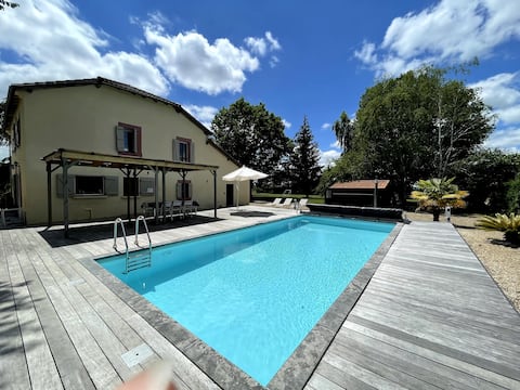 Stylish French character house with heated pool