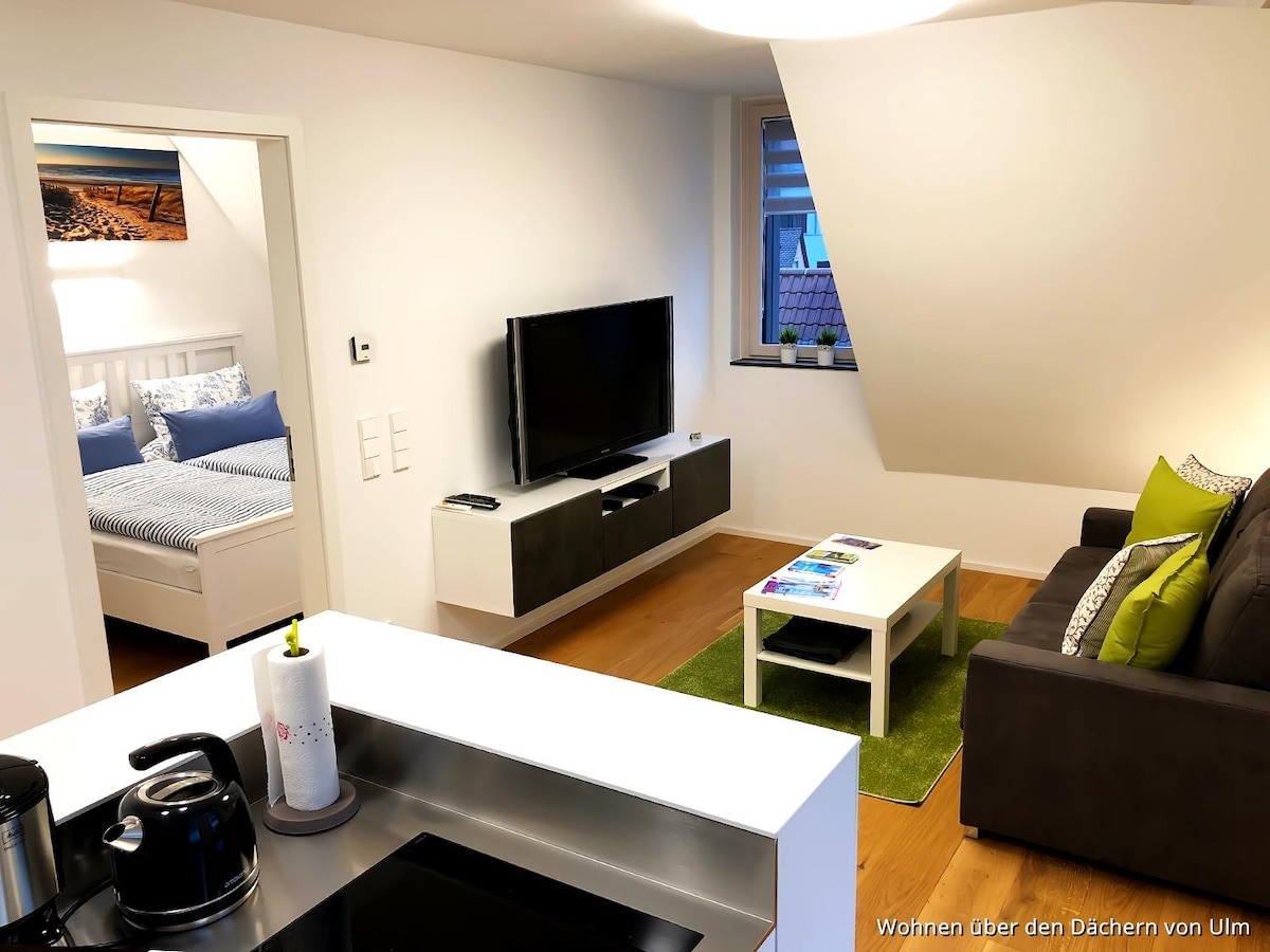 Successful Airbnb property: City-Apartment, living above the roofs of Ulm in Ulm