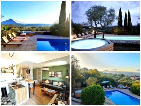 Outbuilding of charm in Bastide, stunning views