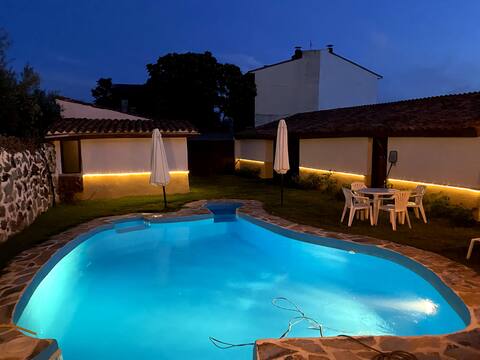 House with patio pool and barbecue