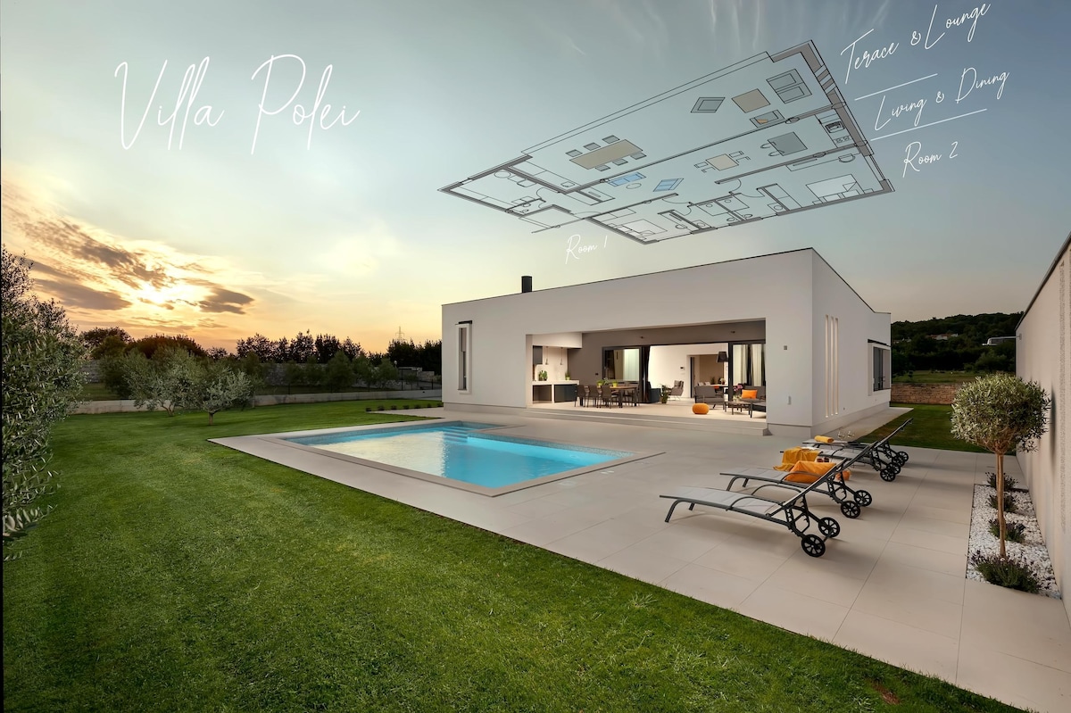 NEW MODERN☆☆☆☆ VILLA POLEI WITH POOL IN PULA ISTRA