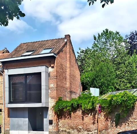 Modern house in old town Temse