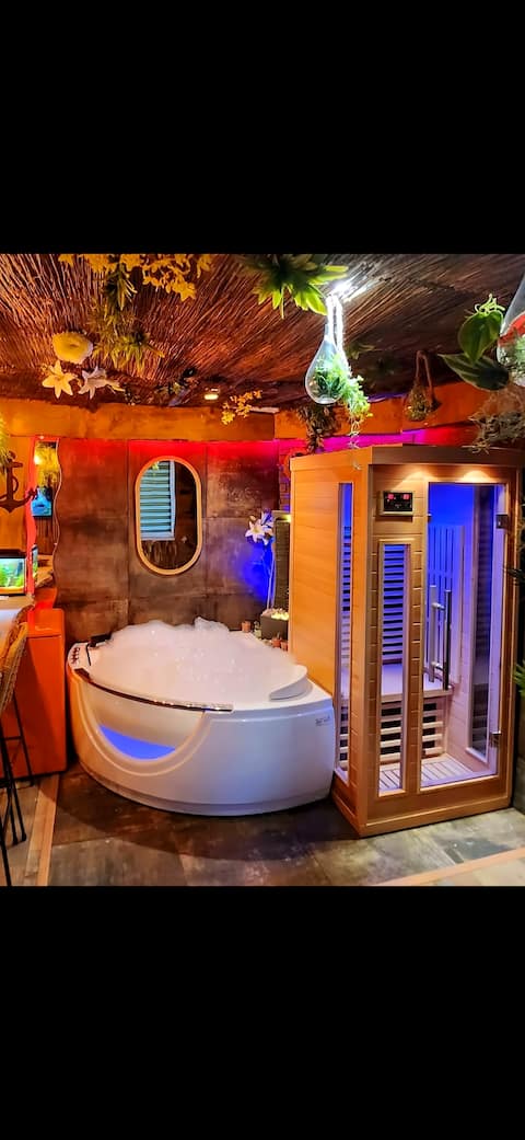Jacuzzi sauna apartment 10 min from Disney