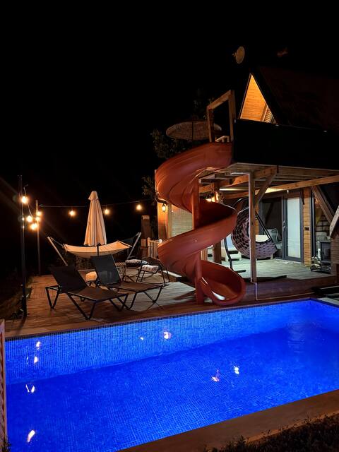 Hot Pool Slide and Cinema Pleasure