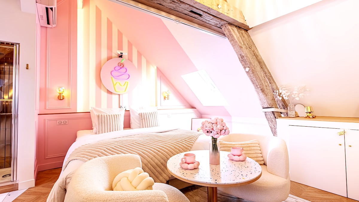 Proprietà Airbnb di successo: Le Milkshake - Hypercentre, Movie Theater, King size a Troyes