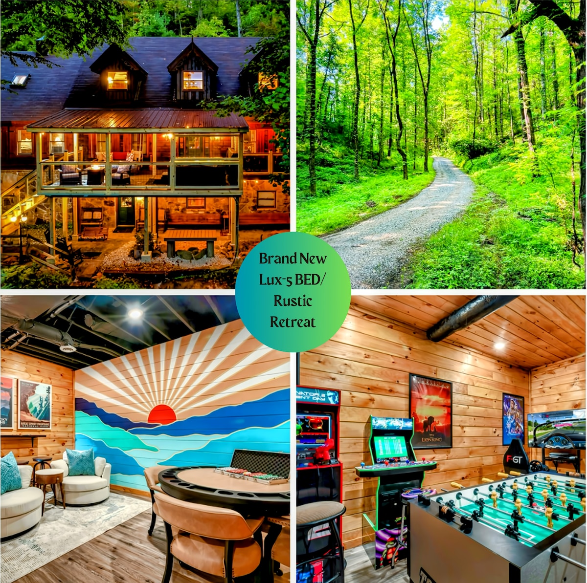 Rustic 4 Acre Retreat: Hot Tub, Theater, Games