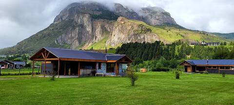 Cabin between hills and rivers