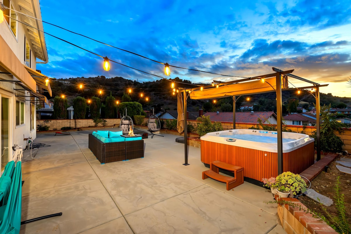 Hilltop Hot Tub Retreat w/ Views | Near Disney/LA