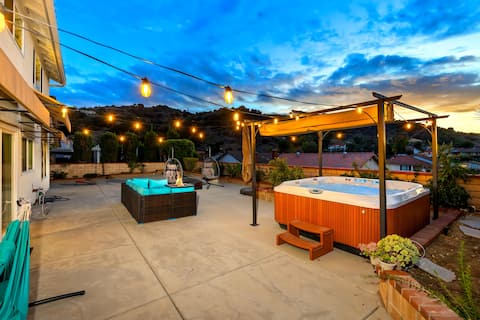 Hilltop Hot Tub Retreat w/ Views | Near Disney/LA