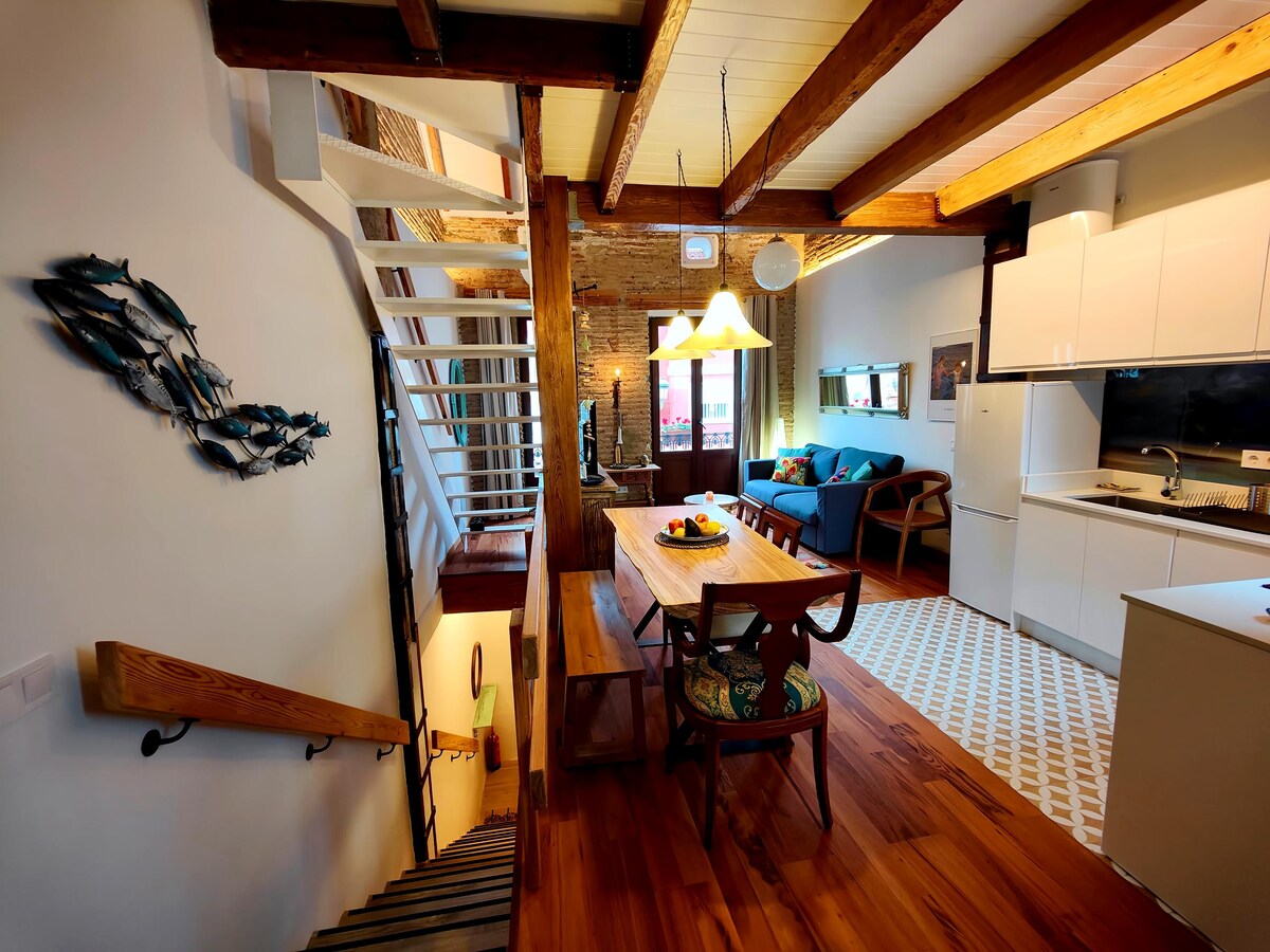 Annonce Airbnb populaire: Duplex in Cabañal, Valencia, near the sea. à Poblats Marítims