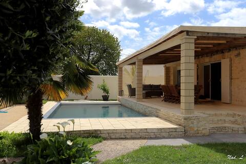 house 4 pers, 2ch, swimming pool
