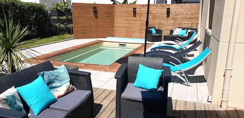 Green garden, Vannes heated pool