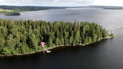 Own island - cabin,  boat, engine, kayak, bathtub